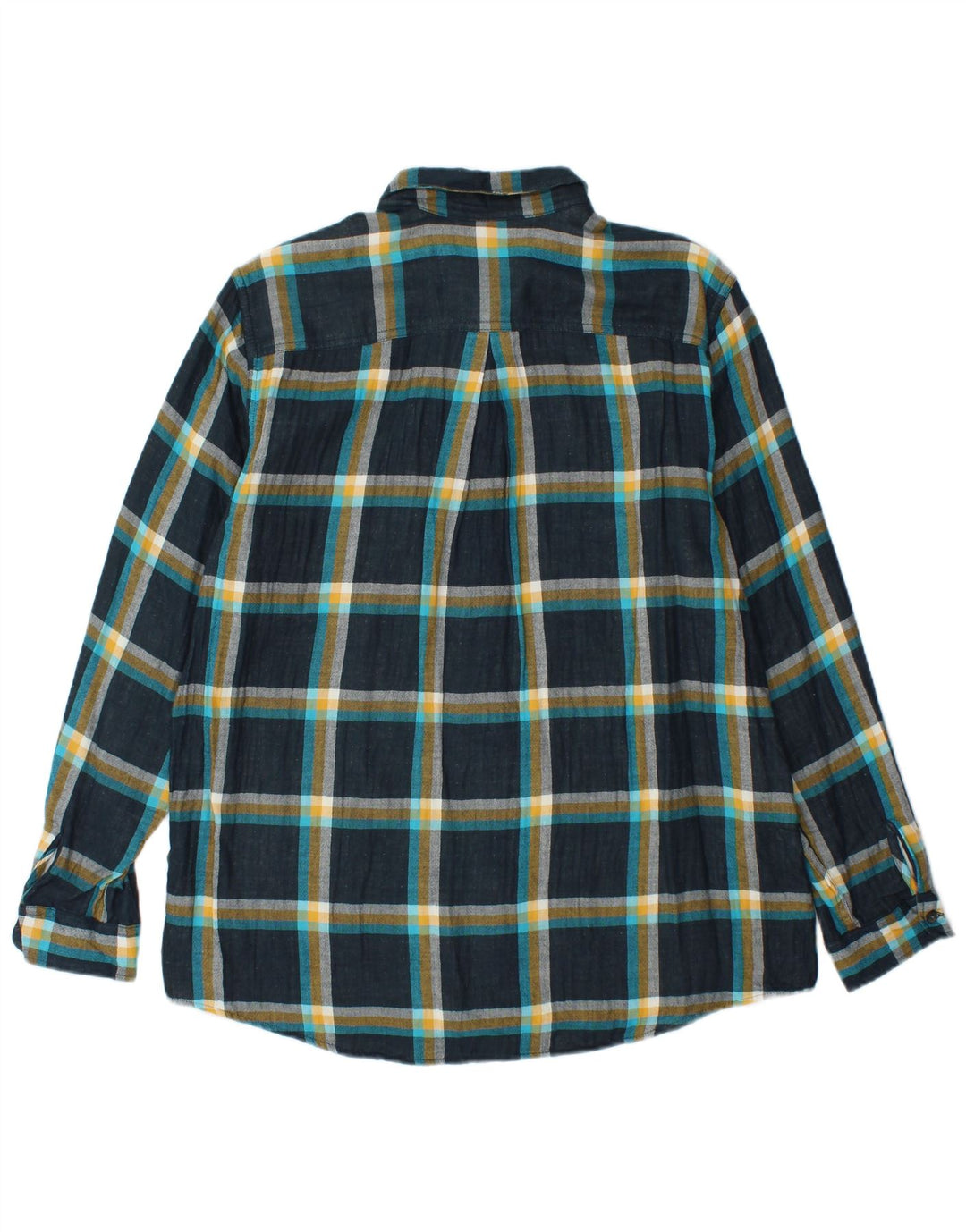 Camicia di flanella da donna EDDIE BAUER UK 16 Grande cotone a quadri blu navy