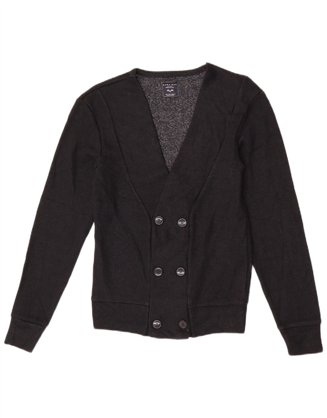Maglione cardigan doppiopetto da uomo Zara piccolo in acrilico nero