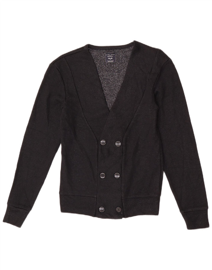 Maglione cardigan doppiopetto da uomo Zara piccolo in acrilico nero