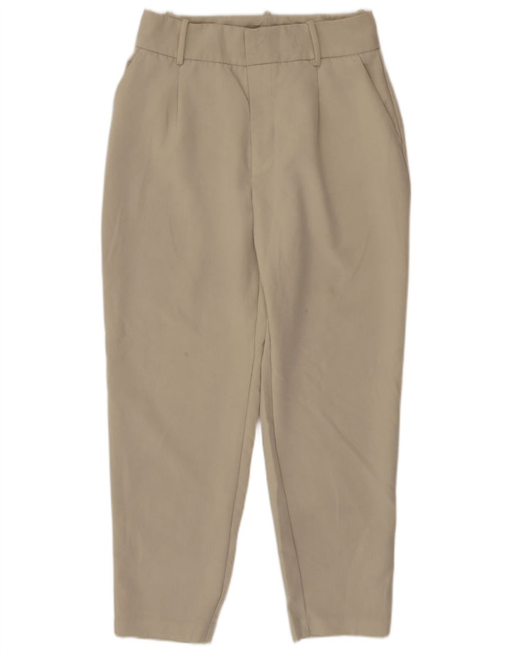 Pantaloni da abito affusolati da donna Zara grandi W30 L26 poliestere beige