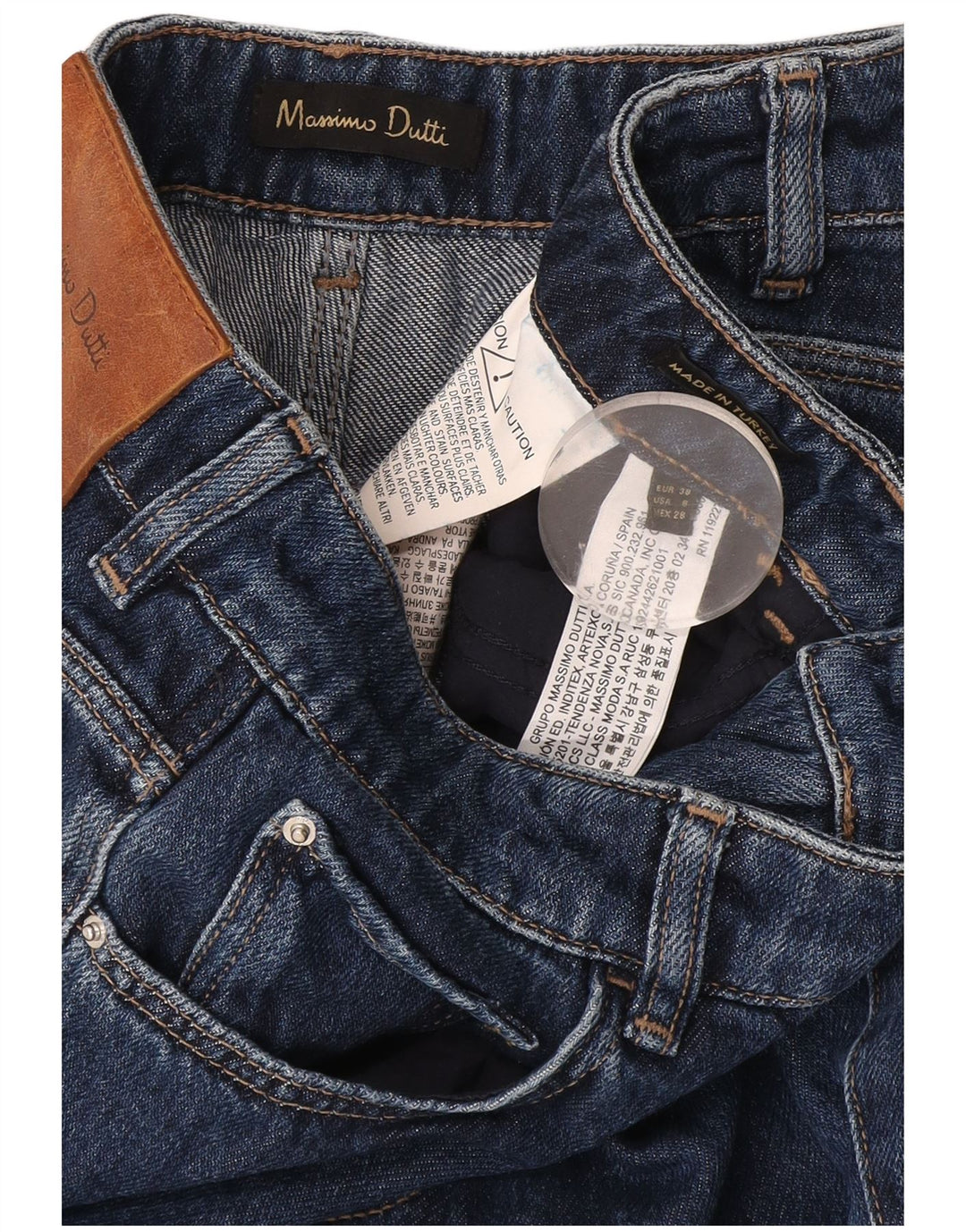 Jeans svasati da donna Massimo Dutti EU 38 Small W28 L34 Cotone blu navy