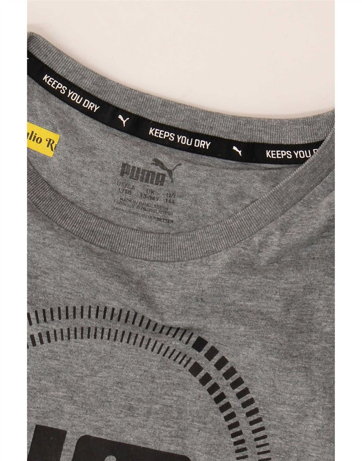 Maglietta grafica da ragazzo Puma 13-14 anni Grigia