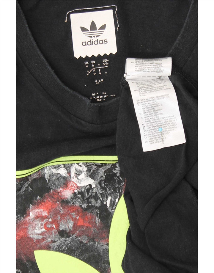 T-shirt grafica da uomo Adidas Top in cotone nero medio