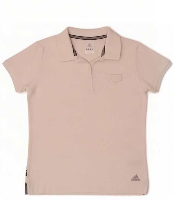 Polo da donna Adidas UK 12 Medium White Cotton