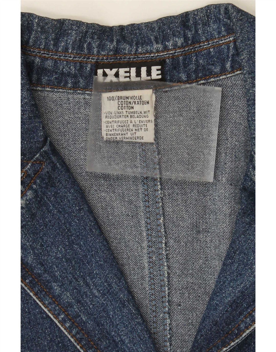 Cappotto vintage in denim da donna UK 18 XL in cotone blu
