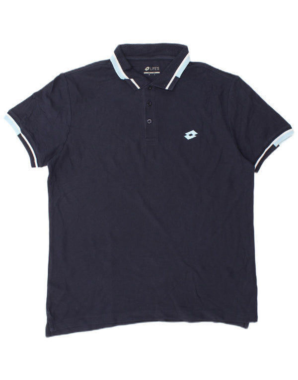 Polo da uomo LOTTO Life Large in cotone blu navy
