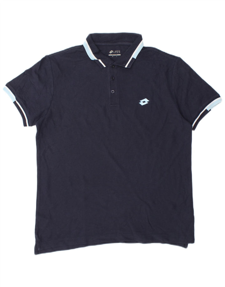 Polo da uomo LOTTO Life Large in cotone blu navy