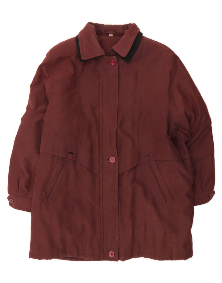 VINTAGE Womens Loose Fit Windbreaker Coat UK 18 XL Maroon Polyester Vintage Vintage and Second-Hand Vintage from Messina Hembry 