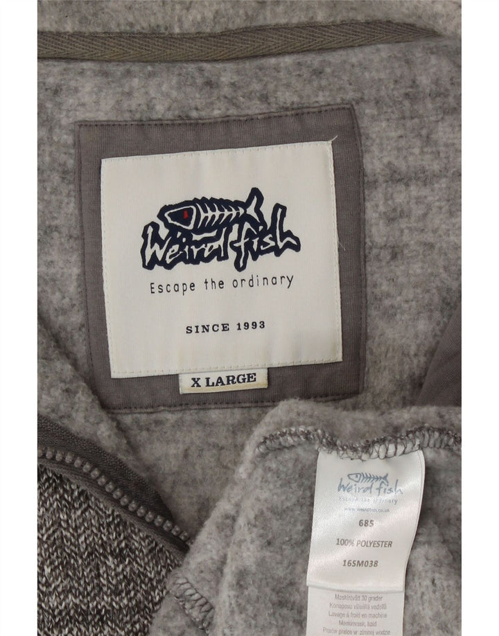 Felpa con collo con zip da uomo Weird Fish Maglione XL Poliestere chiazzato grigio