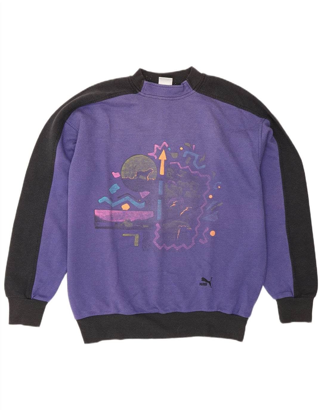 Felpa grafica da uomo Puma Maglione grande viola color block