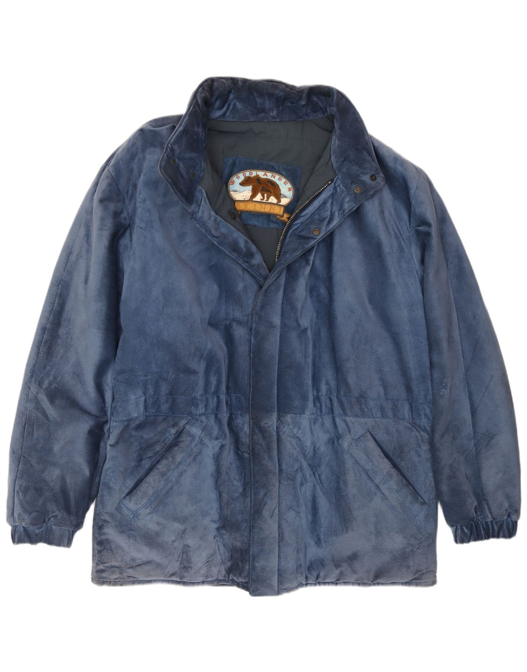 Giacca vintage in pelle scamosciata da uomo IT 50 grande blu modal