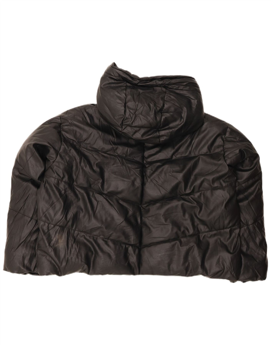 Giacca imbottita oversize con cappuccio da donna Zara UK 20 2XL poliuretano nero