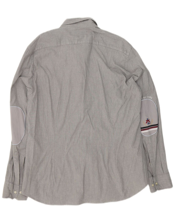 Camicia slim fit da uomo La Martina 2XL cotone grigio