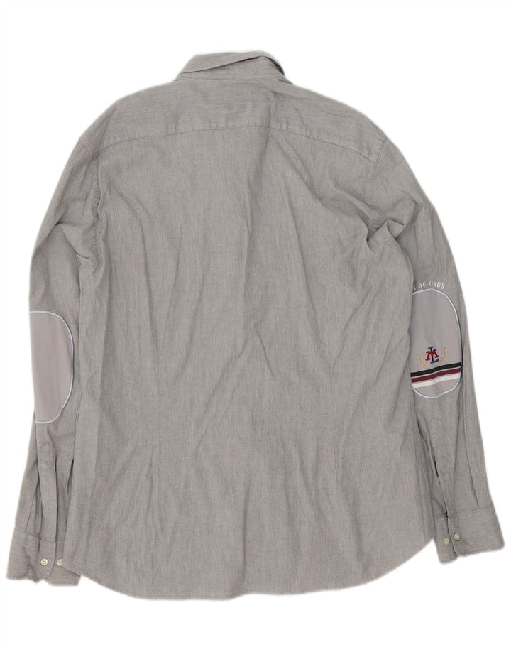Camicia slim fit da uomo La Martina 2XL cotone grigio