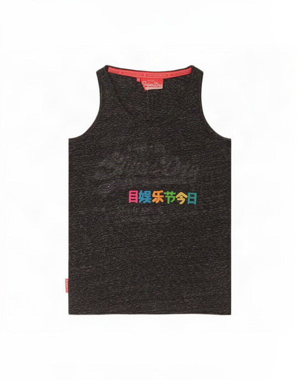 Canottiera grafica da donna Superdry UK 10 Small Poliestere chiazzato grigio