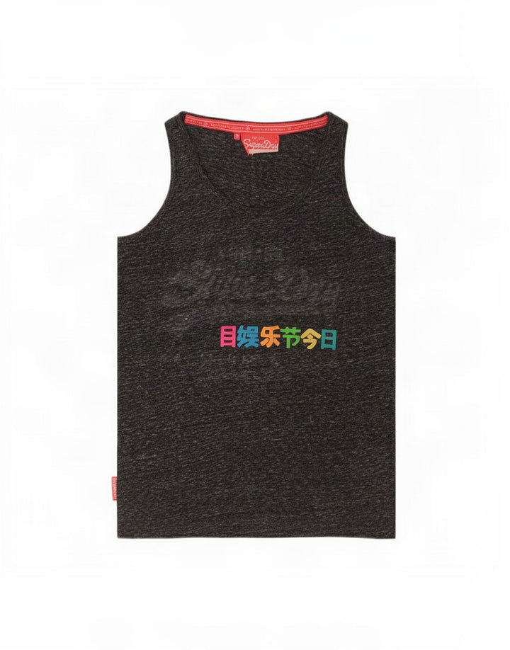 Canottiera grafica da donna Superdry UK 10 Small Poliestere chiazzato grigio