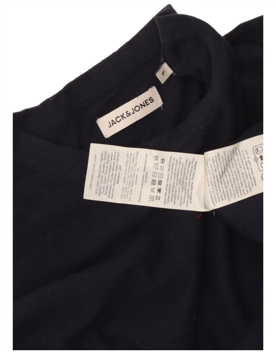 Jack & Jones Top da uomo a maniche lunghe grande in cotone blu navy