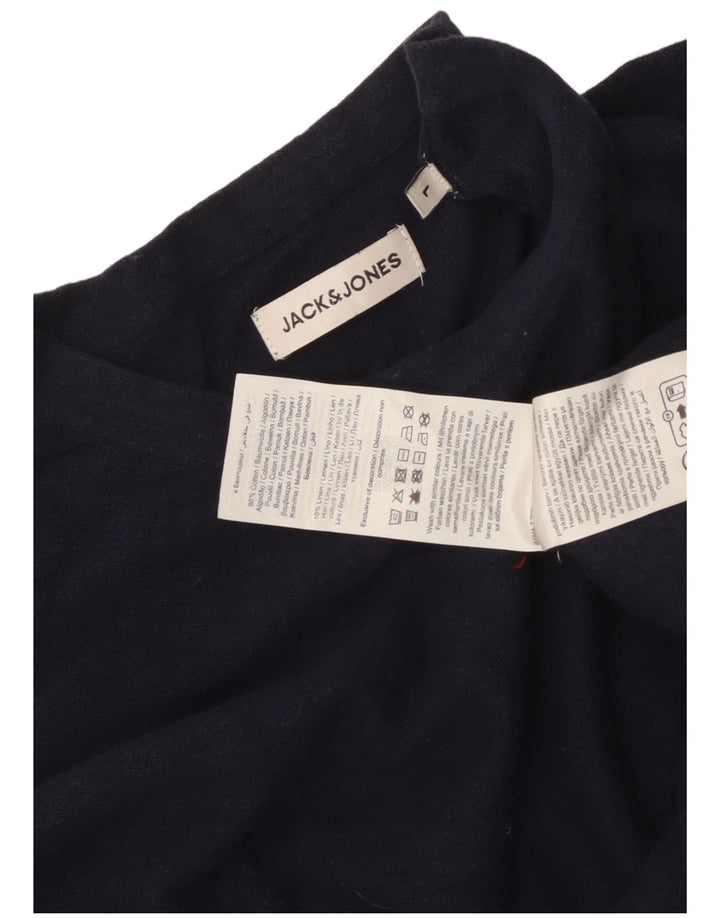 Jack & Jones Top da uomo a maniche lunghe grande in cotone blu navy