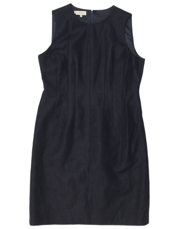 Hobbs Vestito Senza Maniche Donna Taglia UK 16 Grande Blu Navy Lino