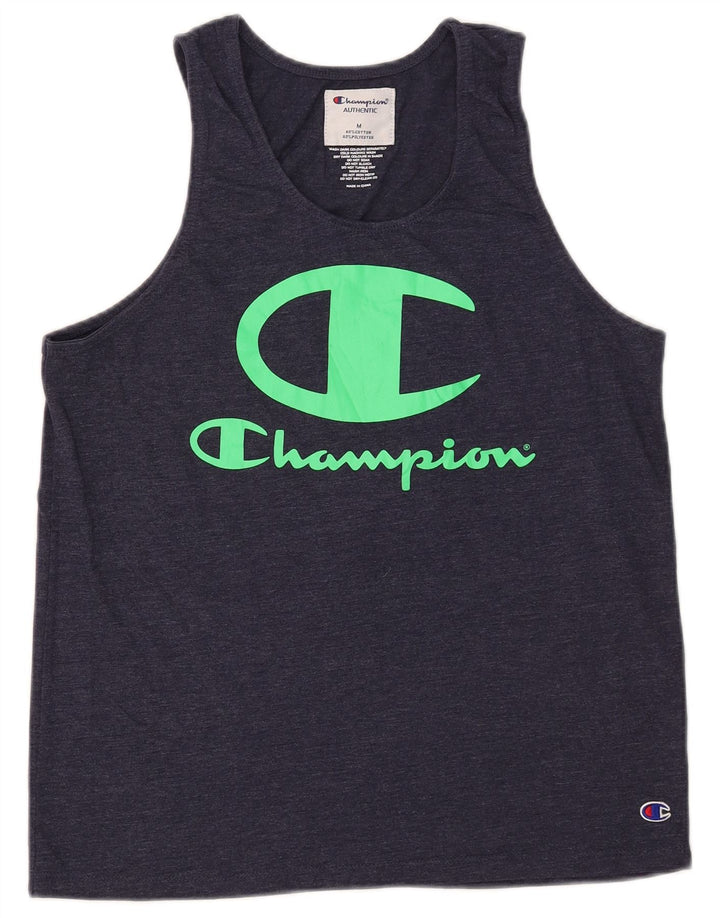 Canotta grafica da uomo Champion, cotone medio blu navy
