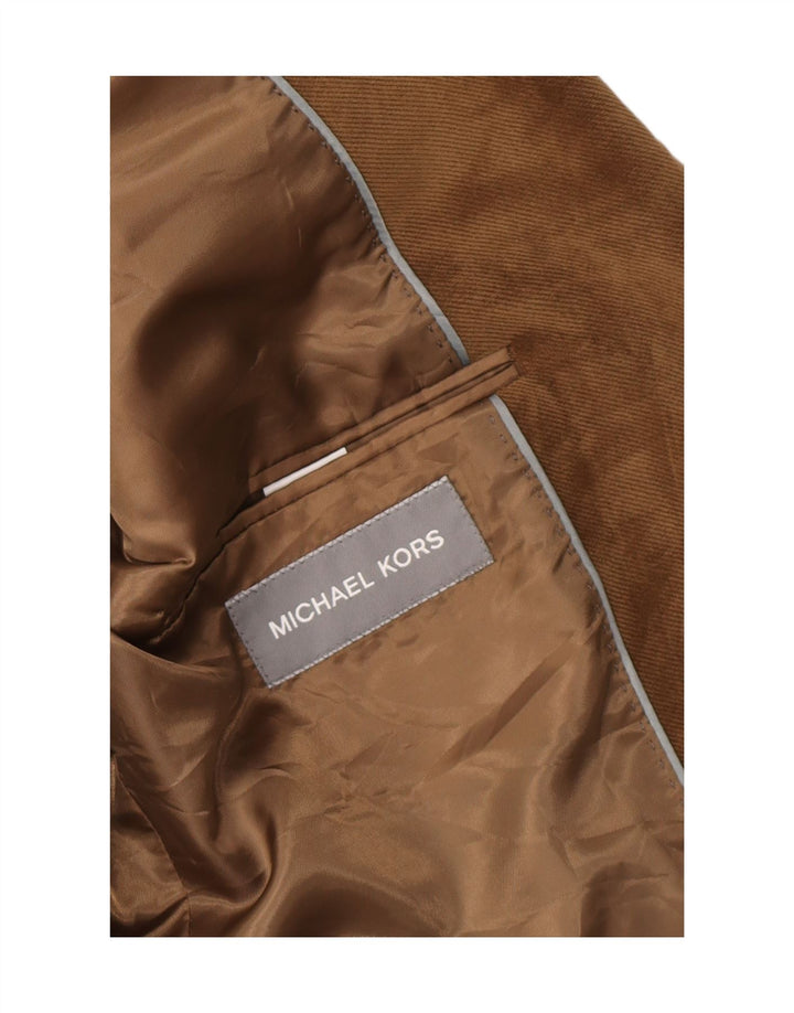 Giacca blazer da uomo a 2 bottoni Michael Kors UK 40 grande poliestere marrone