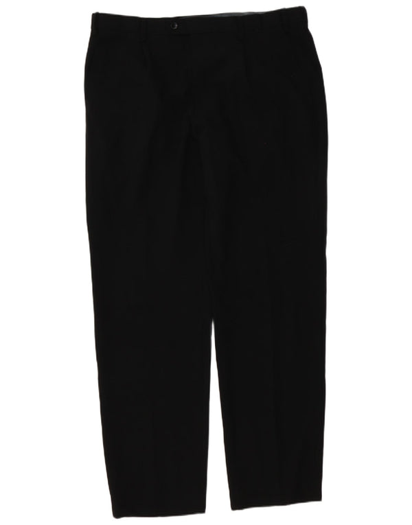 Pantaloni da abito dritti da uomo Marks & Spencer W38 L33 poliestere nero