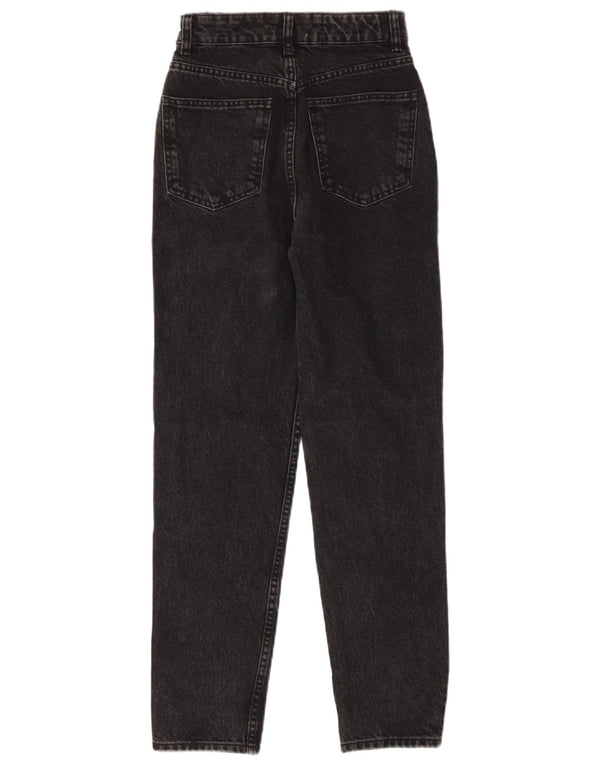 Zara Womens High Rise Tapered Jeans EU 32 2XS W22 L28 Black