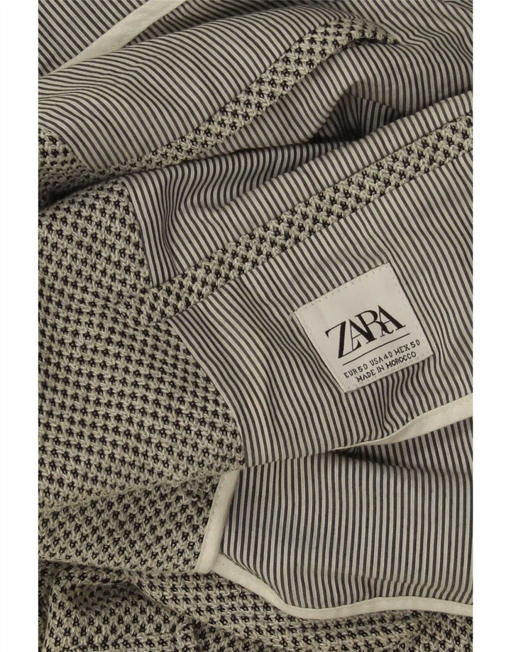 Giacca blazer da uomo a 2 bottoni Zara EU 50 poliestere grigio medio