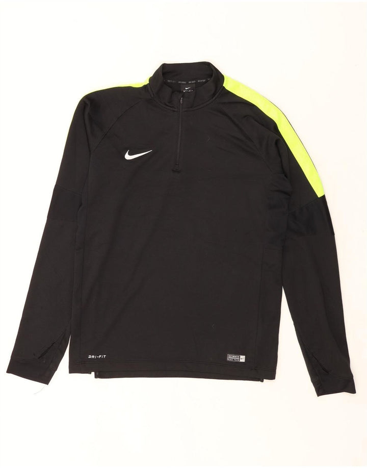 Maglia da tuta Nike Dri Fit con collo e zip da uomo, color block medio nero