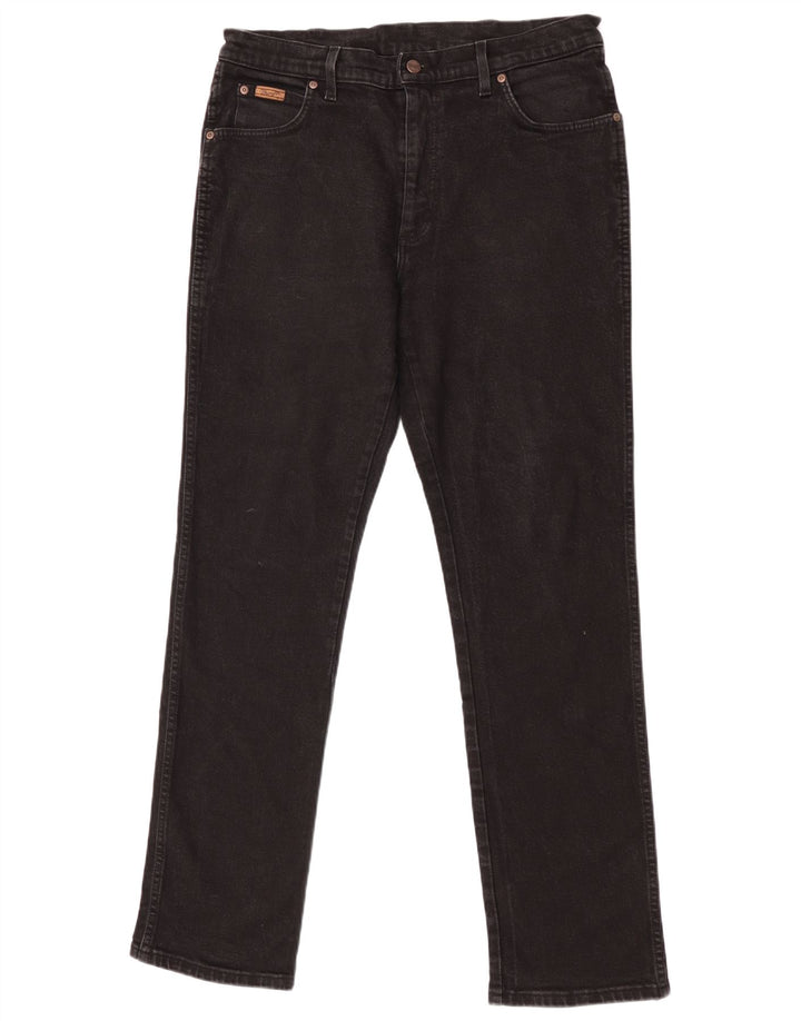Jeans dritti da uomo Wrangler Texas W36 L34 cotone nero