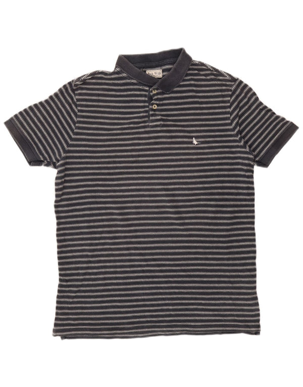 Polo da uomo dalla vestibilità classica Jack Wills, grande, in cotone a righe blu navy