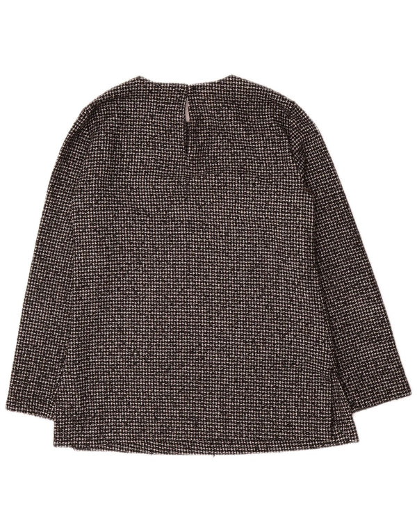 Top Zara a maniche lunghe da donna, in acrilico, UK 10, piccolo grigio pied de poule