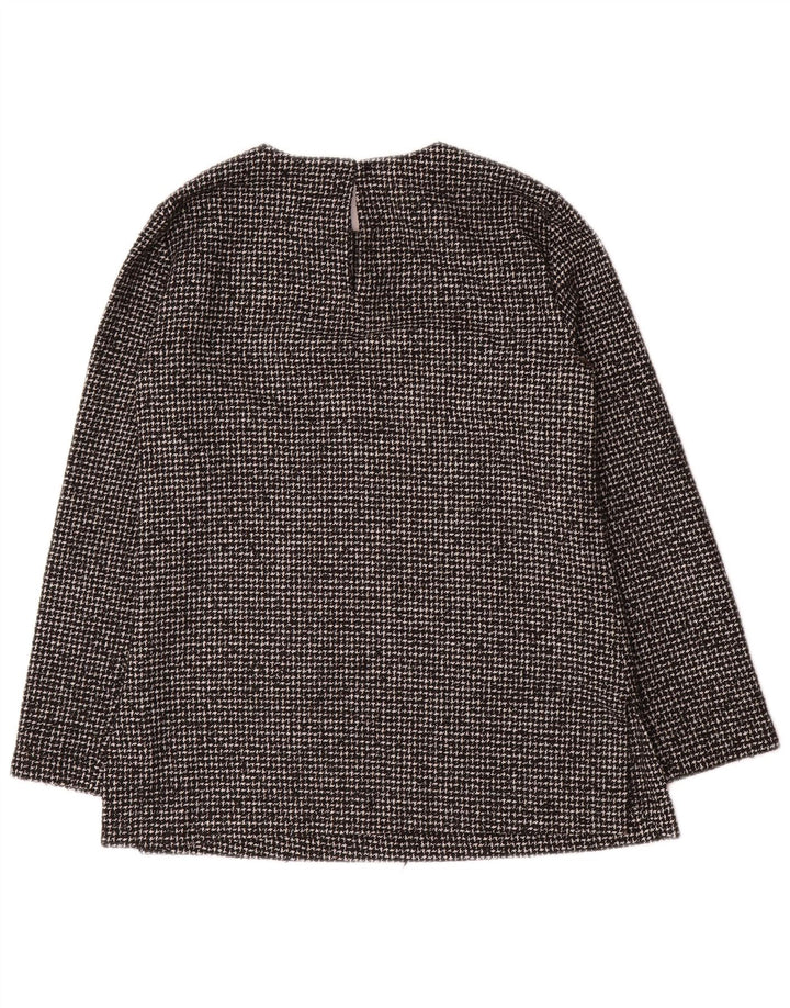 Top Zara a maniche lunghe da donna, in acrilico, UK 10, piccolo grigio pied de poule