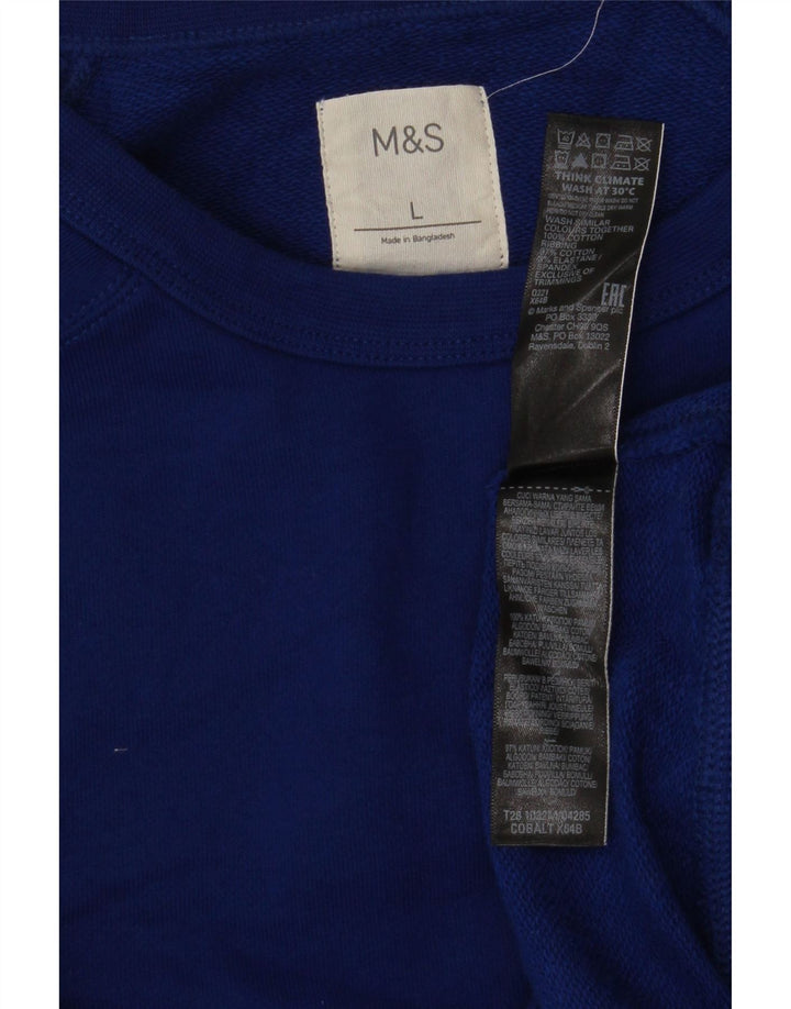 Marks & Spencer Felpa da uomo Maglione grande in cotone blu