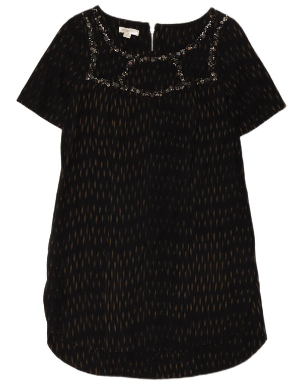 Abito a trapezio da donna Monsoon UK 12 Cotone maculato nero medio