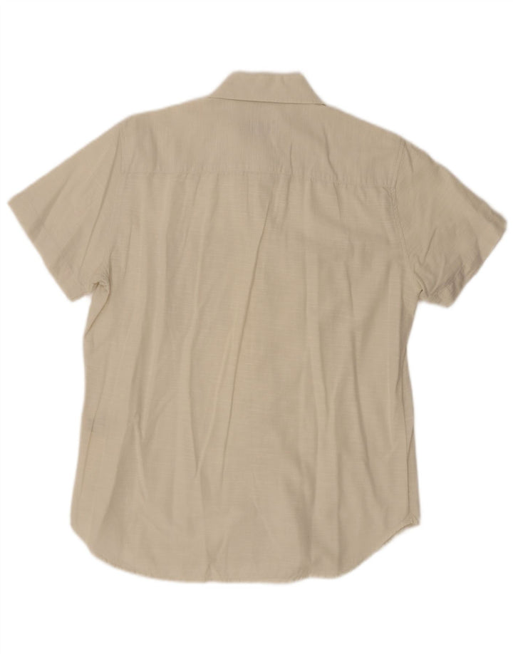 Camicia a maniche corte da uomo Carrera in cotone bianco sporco medio