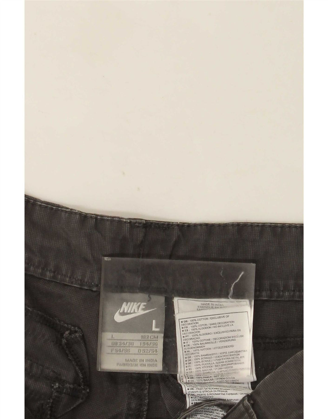 Pantaloncini cargo Nike da uomo grandi W36 in cotone grigio