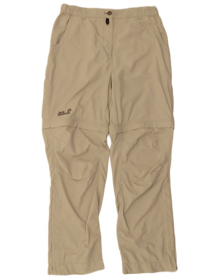 JACK WOLFSKIN Womens Straight Casual Trousers W34 L32 Beige Polyester