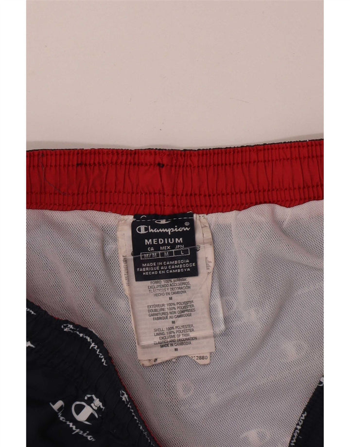 Pantaloncini da bagno grafici da uomo Champion, poliestere medio blu navy