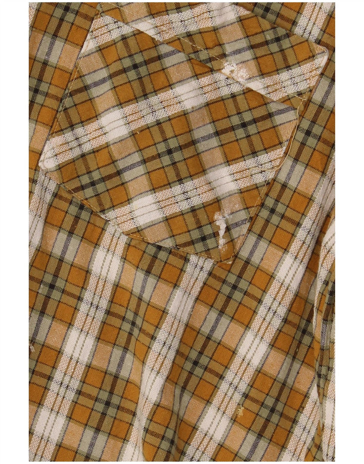 VINTAGE Mens Flannel Shirt Size 43 Large Yellow Check