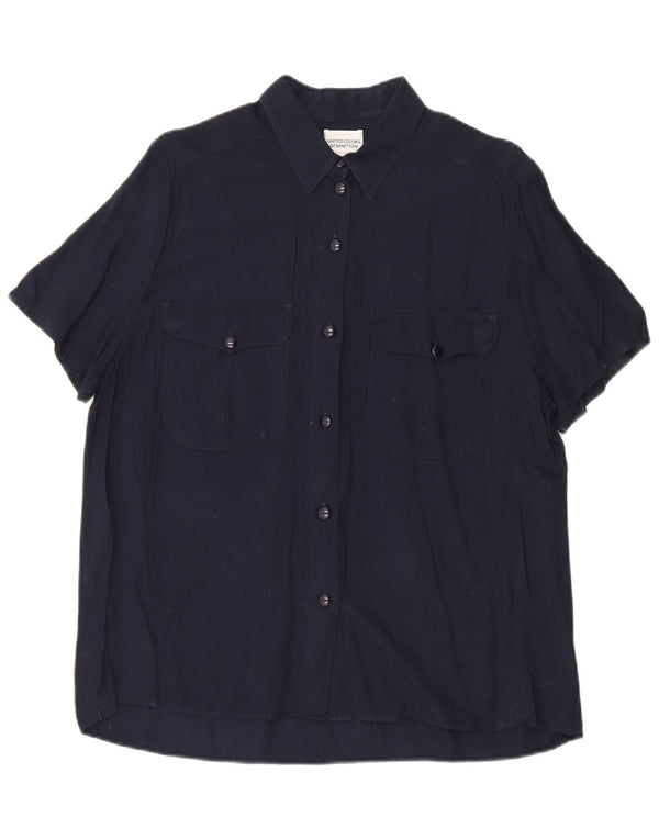 Camicia a maniche corte da donna Benetton UK 18 XL Blu Navy