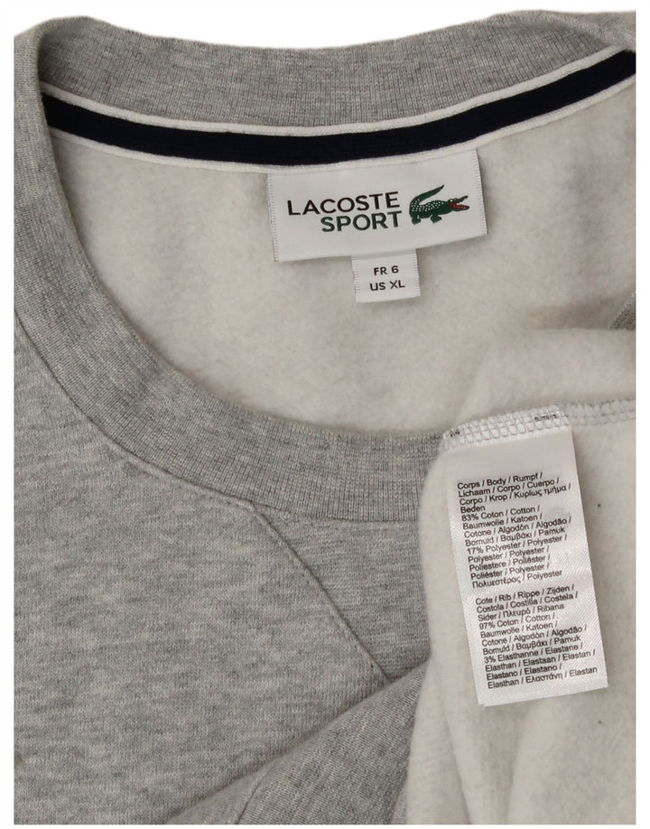 Felpa da uomo Lacoste maglione taglia 6 XL cotone grigio