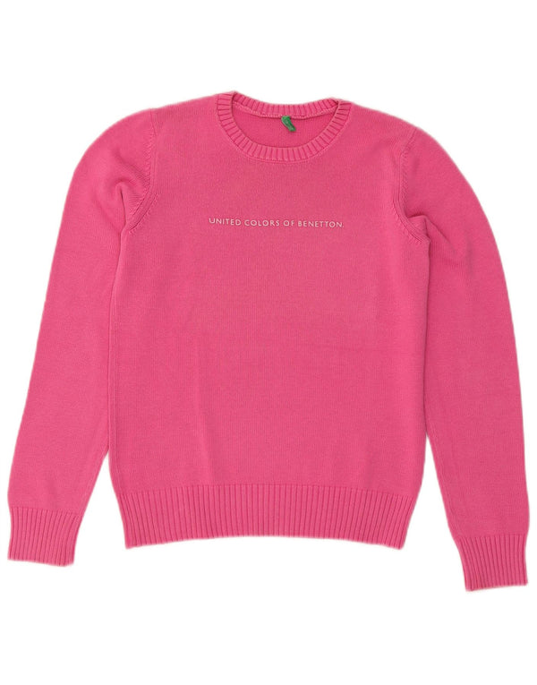 Maglione maglione girocollo con grafica da donna Benetton UK 4 XS Rosa