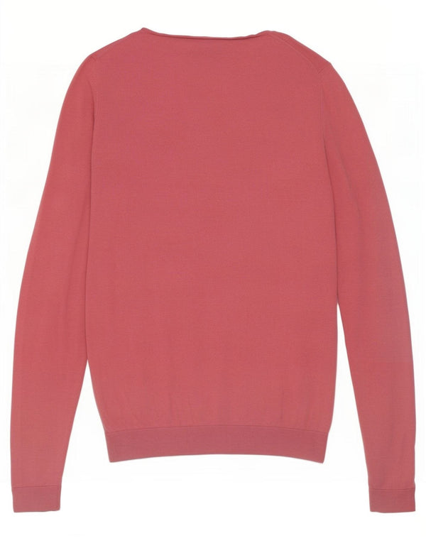 Massimo Dutti Maglione da donna con scollo a V UK 12 Seta rosa medio