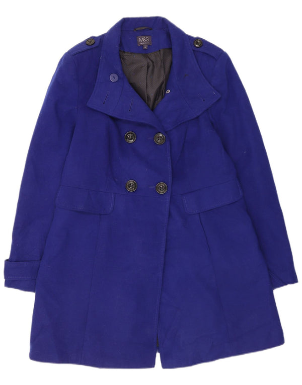 Cappotto doppiopetto militare da donna Marks & Spencer UK 12 Blu medio