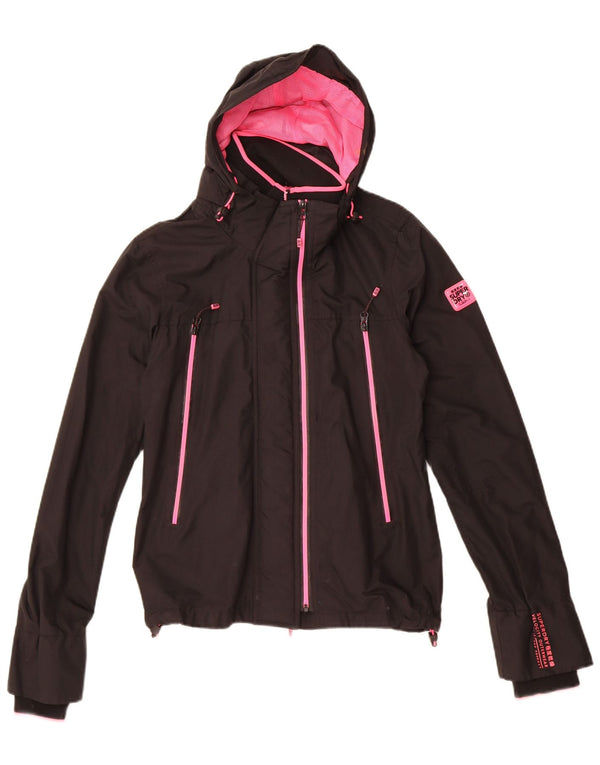 Giacca a vento con cappuccio da donna Superdry Windcheater UK 12 media nera