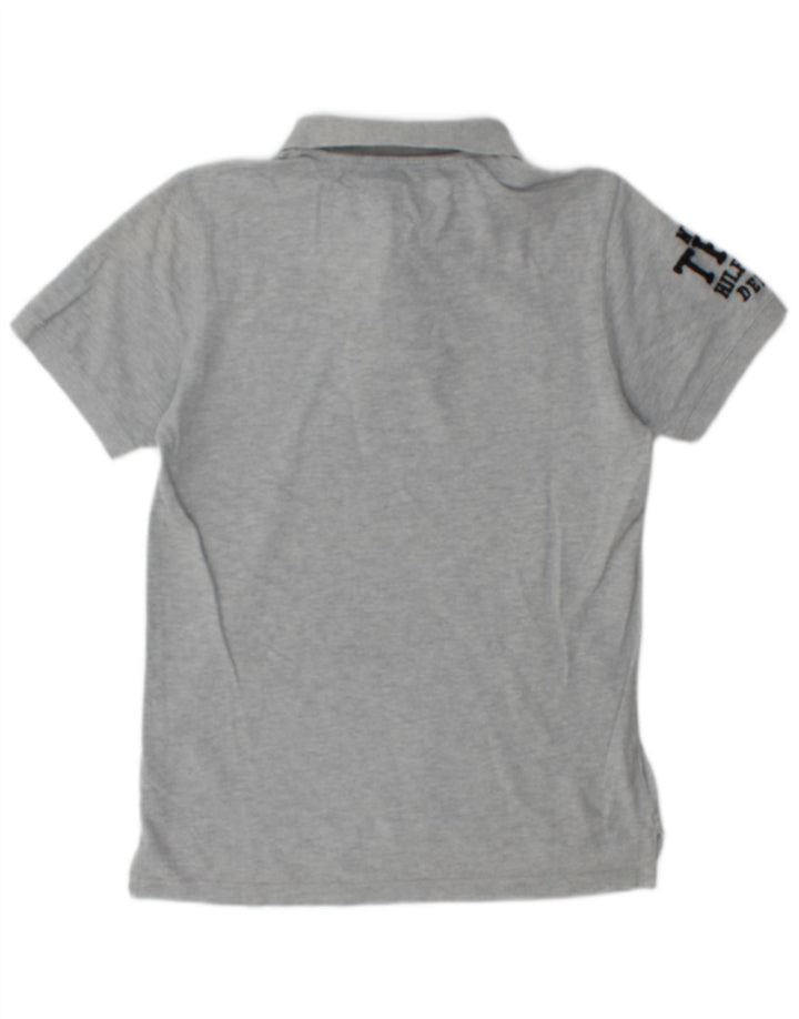 Polo grafica da uomo Tommy Hilfiger in cotone chiazzato grigio medio