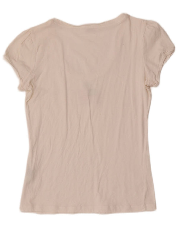 Polo Assn. T-shirt grafica da donna Top UK 14 grande cotone bianco