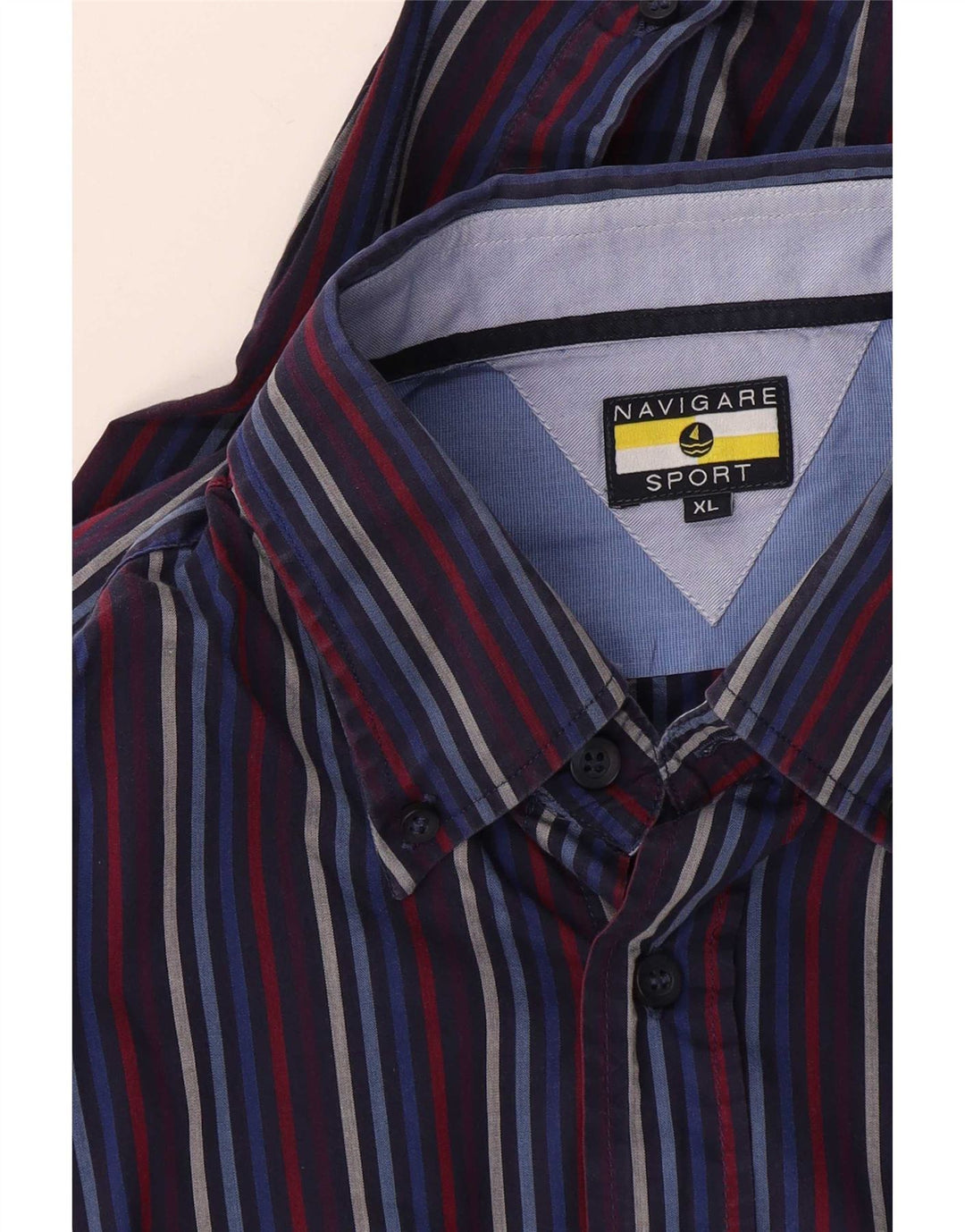 Camicia da uomo Navigare XL a righe blu navy