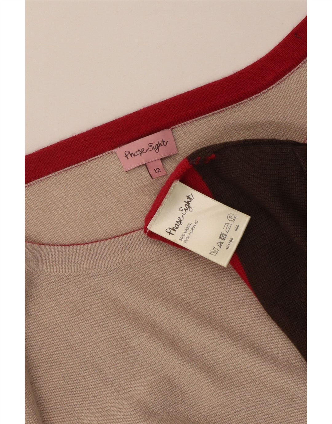 PHASE EIGHT Maglione oversize da donna con scollo a barca UK 12 Beige medio